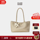 ECODAY編織托特包中號單肩手提腋下包大容量包包女生日禮物情人節送女友 香檳色