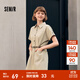 森馬（Semir）連衣裙女氣質(zhì)通勤工裝裙子夏天女裝2024夏新款純棉休閑polo領(lǐng)短裙 淺卡其50301 S