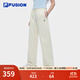 FILA FUSION斐樂潮牌針織長褲男2025夏季新款時(shí)尚寬松收口休閑褲 【女】水乳白-IV L