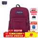 JANSPORT杰斯伯雙肩包女學(xué)生旅行包26L旅行輕便透氣書(shū)包男背包 4QUT04S 深紫酒紅-側邊袋