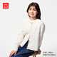 優(yōu)衣庫童裝女童souffle yarn舒芙蕾開(kāi)衫長(cháng)袖毛衣外套新款478173 01 乳白色 160