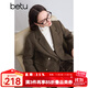 百圖betu女裝冬季新款毛呢外套時(shí)髦有型羊毛西裝大衣女2410T24 咖啡色 M