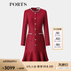 PORTS女裝中袖精美釘珠裝飾收腰連衣裙ALQ9D028UFQ028 紅色 8