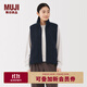 無(wú)印良品（MUJI）女式 長(cháng)毛抓絨背心 馬甲馬夾女款25年秋冬搖粒絨女裝BB2T8C5A 深藏青色 L （165/88A）