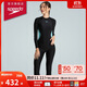 速比濤（Speedo）泳衣女全包裹防曬保暖長(cháng)袖長(cháng)褲連體泳衣柔軟高彈溫泉度假 黑/藍36
