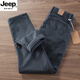 JEEP SPIRIT高檔夏季薄款男士休閑褲新款個(gè)性煙灰色開(kāi)車(chē)百搭小直筒長(cháng)褲子新品 深灰色【加絨冬款】 加絨 XL 【130-150】