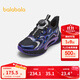 巴拉巴拉【商場(chǎng)同款】童鞋男童運動(dòng)鞋2025春秋新款網(wǎng)布鞋科技感潮 黑紫色調00397 33