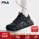 FILA斐樂(lè )女鞋舒適可頌面包鞋復古老爹鞋2024冬季新款增高厚底鞋運動(dòng)鞋 黑/影黑灰-BD 37.5