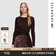 歌力思（ELLASSAY）秋季新款100%綿羊毛曠野美拉德法式針織衫女EWD353M03300 紅棕色 S