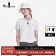 比音勒芬【冰爽T冷感科技】2025夏季新款撞色領(lǐng)口涼感短袖圓領(lǐng)T恤女士上衣 28米白色 M （95）
