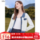 百圖betu女裝2025秋季新款針織開(kāi)衫仿牛仔撞色簡(jiǎn)約潮流長(cháng)袖女2508T17 米白 L