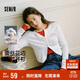 森馬（Semir）長(cháng)袖T恤女短款提花刺繡2025秋純棉蕾絲花邊修身開(kāi)衫109725101014
