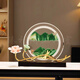 客廳擺件新中式創(chuàng  )意小池流沙畫(huà)擺件玄關(guān)辦公室裝飾品工藝品喬遷禮 荷塘月色流沙畫(huà)-綠色 送領(lǐng)導送好友喬遷開(kāi)業(yè)禮物高端流沙畫(huà)擺件