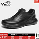 VOLO犀牛鞋子男款運動(dòng)風(fēng)休閑鞋真皮厚底增高運動(dòng)鞋男士透氣跑步鞋秋季 黑色 40