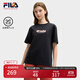 FILA 斐樂(lè )官方女裝針織短袖t恤2025夏季新款小狐貍刺繡純棉舒適T恤 傳奇藍-NV S 160/80A/S
