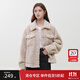 范思藍恩23FS14681顆粒絨翻領(lǐng)短外套冬裝寬松復古慵懶羊羔絨外套 淺杏色 S