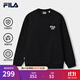 斐樂(lè )（FILA）官方男子加絨保暖衛衣秋冬季時(shí)尚休閑簡(jiǎn)約圓領(lǐng)套頭衫長(cháng)袖上衣男裝 【加絨】正黑色-BK L