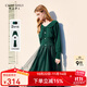 秋水伊人法式優(yōu)雅連衣裙套裝秋新款女裝針織衫吊帶裙兩件套 灰綠 M