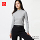 優(yōu)衣庫女裝羅紋高領(lǐng)T恤/長(cháng)袖小高領(lǐng)內搭25秋冬新款479588 03 灰色 M /160/84A