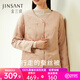 金三塔秋冬保暖內衣女【100%桑蠶絲填充】可外穿棉襖女士棉衣 奶茶色 L
