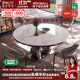 凱薩羅列  KSALOY圓形餐桌伸縮折疊方圓兩用電磁爐家用高級感簡(jiǎn)約現代輕奢巖板餐桌 方圓兩用_雪山白【單餐桌】 1.35米 【質(zhì)保十年】12mm厚巖板臺面
