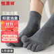 恒源祥【五趾分離】男士襪子男純棉防臭抑菌透氣舒適吸濕五指襪5雙