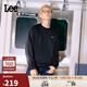 Lee25秋冬新品舒適版圓領(lǐng)小Logo貼布男長(cháng)袖衛衣 黑色  L 