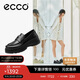 愛(ài)步（ECCO）樂(lè )福鞋 時(shí)尚厚底增高休閑皮鞋女 蹤跡30女鞋系列220723 黑色 37