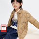 MiniPeace【鵝絨襯衫】太平鳥(niǎo)童裝男童輕薄羽絨服鵝絨三防襯衫內搭 卡其色1 160 cm