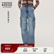 Teenie Weenie小熊女裝牛仔褲2025秋新款休閑戶外運(yùn)動(dòng)工裝直筒長褲 淺藍(lán)色 M (165)