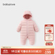 babylove【清倉】嬰幼兒連體衣輕薄新生兒羽絨服冬季三防寶寶哈衣連帽爬服 花蜜粉 100cm