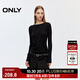 ONLY2025秋季新款圓領(lǐng)輕盈舒適修身亮片長(cháng)袖針織衫女|125324036 H1Z黑色 M