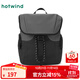 熱風(fēng)（Hotwind）男士背包2025年春季新款休閑翻蓋雙肩包大容量商務(wù)通勤電腦包 72黑灰 F