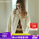 Olrain歐芮兒小香風(fēng)短外套女初秋新款寬松立體花邊夾克式上衣 奶油杏 M