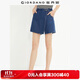 佐丹奴牛仔裙褲女夏季時(shí)髦洗水斜搭片中腰牛仔短褲女13405303