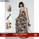 COCOBELLA[4M+料率]層疊荷葉擺吊帶裙度假風印花連衣裙FR7063-2 繁花 L