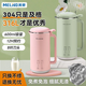 美菱（MeiLing）豆漿機家用小型迷你多功能加熱全自動(dòng)免煮免濾料理破壁機2人 600ml清新綠【316不銹鋼】 0.6L