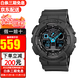卡西歐（CASIO）手表男 g-shock自動(dòng)背光迷彩風(fēng)大表盤(pán)雙顯防水防震運動(dòng)男表石英表 海軍迷彩GA-100C-8A