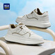海瀾之家HLA男鞋秋冬休閑板鞋增高小白鞋子男HAABXM2DFH181 白杏色41