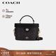 蔻馳（COACH）【品牌直供】女士KAY斜挎單肩手提盒子包胡桃木拼黑色CBQ35