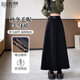 自由系毛呢半身裙女秋冬季2025新款高腰顯瘦垂順大擺裙氣質(zhì)復古百搭長(cháng)裙