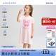 愛(ài)慕兒童莫代爾印花女孩短袖睡裙/吊帶睡裙家居服3A抗菌涼感輕薄舒適透氣 蝴蝶結櫻桃 150 （65-85斤）