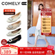 康莉（COMELY）水鉆方扣單鞋女25年春季牛皮低跟法式銀色平底鞋子 水晶紫 37 