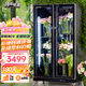 頂邦（DINGBANG) 鮮花保鮮柜 花店商用大容量風(fēng)冷鮮花保鮮冰箱冰柜冷柜冷藏柜水果飲料鮮花展示柜 【玻璃加熱除霧款】平層款雙門(mén)黑色（免倒水)