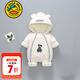 G.DUCKKIDS小黃鴨童裝嬰兒棉服外出冬季新生兒連體衣夾棉加厚百天男寶寶衣服 米白色 80cm 80碼7-11月(建議寶寶75-)cm