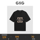 GXG男裝商場(chǎng)同款字母繡花短袖T恤24年夏 黑色 170/M