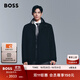 BOSS博斯【90%羊毛】男士寬松短版毛呢混紡大衣 001-黑色 S (46A)
