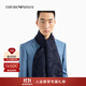 EMPORIO ARMANI/阿瑪尼官方旗艦【禮物】男綿羊毛提花保暖商務(wù)戶(hù)外休閑純色圍巾 00334-藏藍色