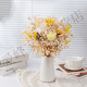 筏芯干花花束真花客廳家居室內裝飾高級擺設永生花擺件尤加利葉蘆葦 黃玫瑰雛菊滿(mǎn)天星