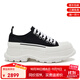 亞歷山大麥昆（Alexander McQueen）經(jīng)典女款小白鞋文詠珊同款休閑運動(dòng)板鞋小牛皮單鞋帆布鞋節日禮物 黑色【新款，新貨號】帆布鞋 37